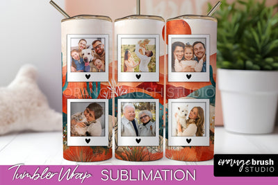Photo Tumbler Wrap, Boho Family Frame Tumbler Sublimation Sublimation OrangeBrushStudio 