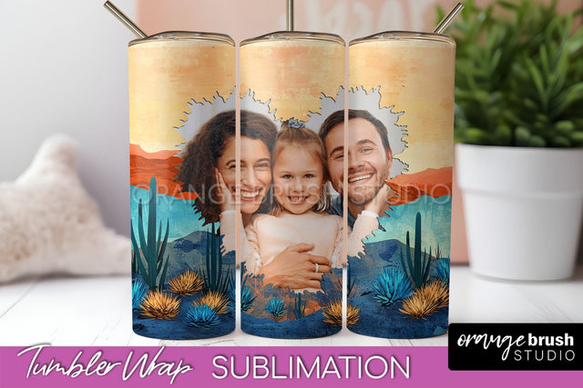 Photo Tumbler Wrap, Boho Family Frame Tumbler Sublimation Sublimation OrangeBrushStudio 