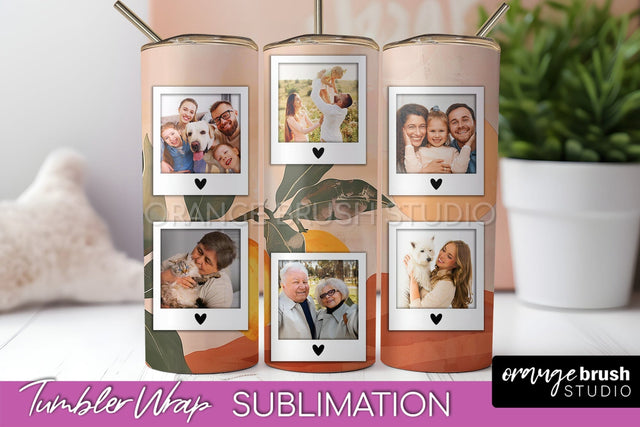 Photo Tumbler Wrap, Boho Family Frame Tumbler Sublimation Sublimation OrangeBrushStudio 