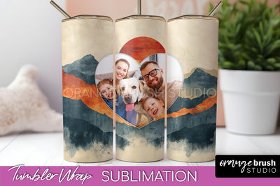 Photo Tumbler Wrap, Boho Family Frame Tumbler Sublimation Sublimation OrangeBrushStudio 