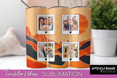 Photo Tumbler Wrap, Boho Family Frame Tumbler Sublimation Sublimation OrangeBrushStudio 