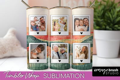 Photo Tumbler Wrap, Boho Family Frame Tumbler Sublimation Sublimation OrangeBrushStudio 