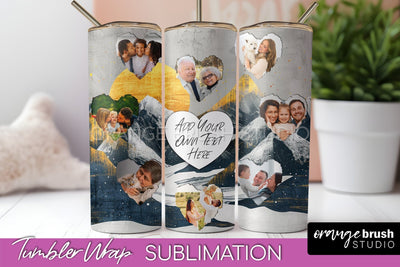 Photo Tumbler Wrap, Boho Family Frame Tumbler Sublimation Sublimation OrangeBrushStudio 