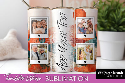 Photo Tumbler Wrap, Boho Family Frame Tumbler Sublimation Sublimation OrangeBrushStudio 