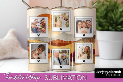 Photo Tumbler Wrap, Boho Family Frame Tumbler Sublimation Sublimation OrangeBrushStudio 