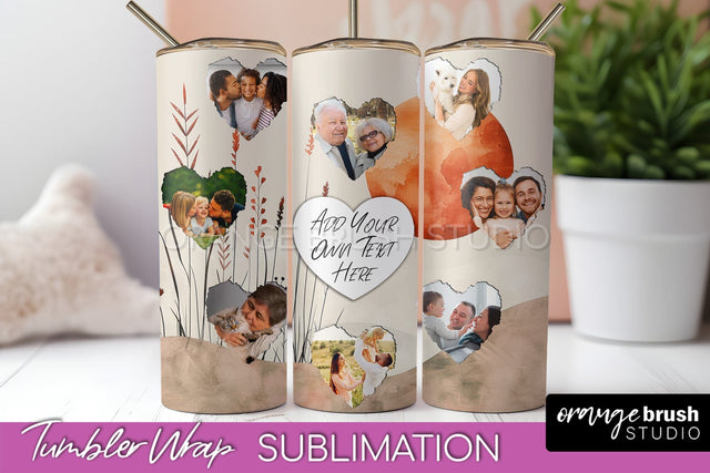 Photo Tumbler Wrap, Boho Family Frame Tumbler Sublimation Sublimation OrangeBrushStudio 