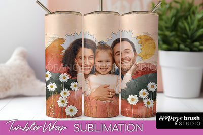 Photo Tumbler Wrap, Boho Family Frame Tumbler Sublimation Sublimation OrangeBrushStudio 