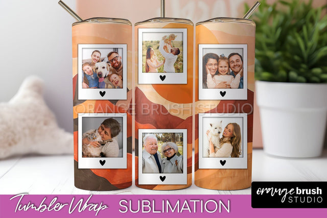 Photo Tumbler Wrap, Boho Family Frame Tumbler Sublimation Sublimation OrangeBrushStudio 