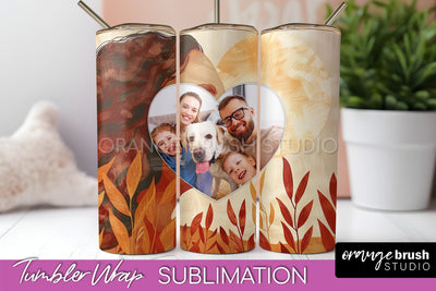 Photo Tumbler Wrap, Boho Family Frame Tumbler Sublimation Sublimation OrangeBrushStudio 