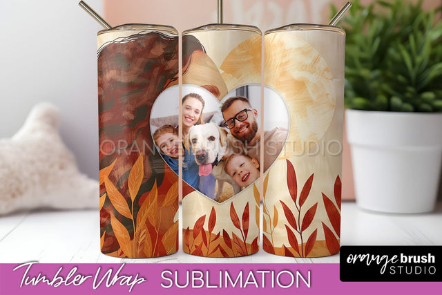 Photo Tumbler Wrap, Boho Family Frame Tumbler Sublimation Sublimation OrangeBrushStudio 
