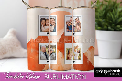 Photo Tumbler Wrap, Boho Family Frame Tumbler Sublimation Sublimation OrangeBrushStudio 