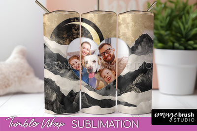 Photo Tumbler Wrap, Boho Family Frame Tumbler Sublimation Sublimation OrangeBrushStudio 