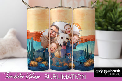 Photo Tumbler Wrap, Boho Family Frame Tumbler Sublimation Sublimation OrangeBrushStudio 