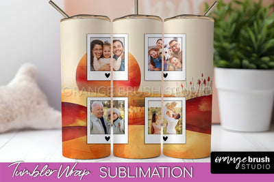 Photo Tumbler Wrap, Boho Family Frame Tumbler Sublimation Sublimation OrangeBrushStudio 