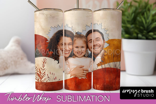 Photo Tumbler Wrap, Boho Family Frame Tumbler Sublimation Sublimation OrangeBrushStudio 