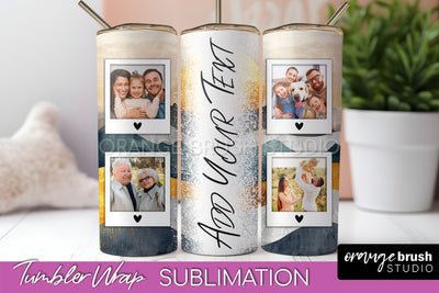 Photo Tumbler Wrap, Boho Family Frame Tumbler Sublimation Sublimation OrangeBrushStudio 