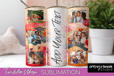 Photo Tumbler Wrap, Boho Family Frame Tumbler Sublimation Sublimation OrangeBrushStudio 