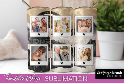 Photo Tumbler Wrap, Boho Family Frame Tumbler Sublimation Sublimation OrangeBrushStudio 