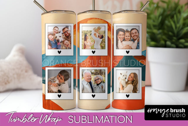 Photo Tumbler Wrap, Boho Family Frame Tumbler Sublimation Sublimation OrangeBrushStudio 