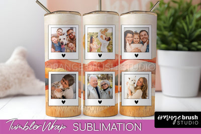 Photo Tumbler Wrap, Boho Family Frame Tumbler Sublimation Sublimation OrangeBrushStudio 
