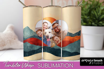 Photo Tumbler Wrap, Boho Family Frame Tumbler Sublimation Sublimation OrangeBrushStudio 