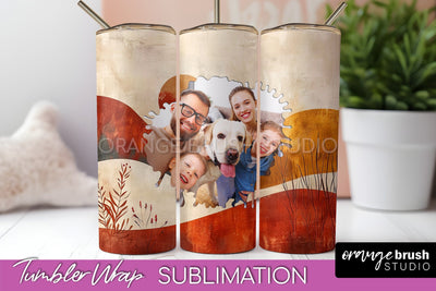Photo Tumbler Wrap, Boho Family Frame Tumbler Sublimation Sublimation OrangeBrushStudio 