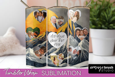 Photo Tumbler Wrap, Boho Family Frame Tumbler Sublimation Sublimation OrangeBrushStudio 