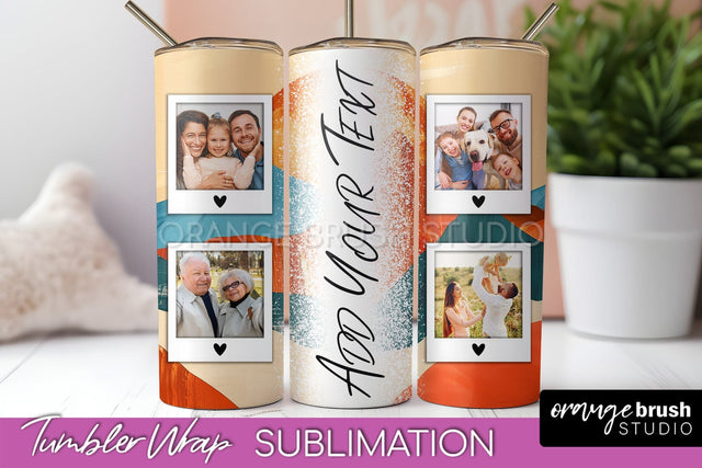 Photo Tumbler Wrap, Boho Family Frame Tumbler Sublimation Sublimation OrangeBrushStudio 