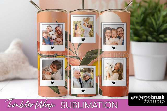 Photo Tumbler Wrap, Boho Family Frame Tumbler Sublimation Sublimation OrangeBrushStudio 