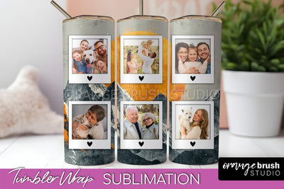 Photo Tumbler Wrap, Boho Family Frame Tumbler Sublimation Sublimation OrangeBrushStudio 