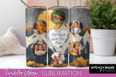 Photo Tumbler Wrap, Boho Family Frame Tumbler Sublimation Sublimation OrangeBrushStudio 