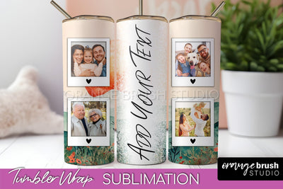 Photo Tumbler Wrap, Boho Family Frame Tumbler Sublimation Sublimation OrangeBrushStudio 