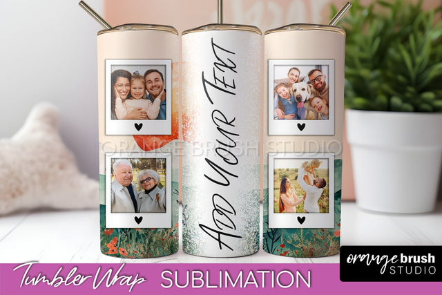 Photo Tumbler Wrap, Boho Family Frame Tumbler Sublimation Sublimation OrangeBrushStudio 