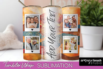 Photo Tumbler Wrap, Boho Family Frame Tumbler Sublimation Sublimation OrangeBrushStudio 