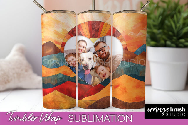 Photo Tumbler Wrap, Boho Family Frame Tumbler Sublimation Sublimation OrangeBrushStudio 