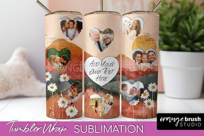 Photo Tumbler Wrap, Boho Family Frame Tumbler Sublimation Sublimation OrangeBrushStudio 