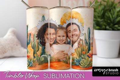 Photo Tumbler Wrap, Boho Family Frame Tumbler Sublimation Sublimation OrangeBrushStudio 