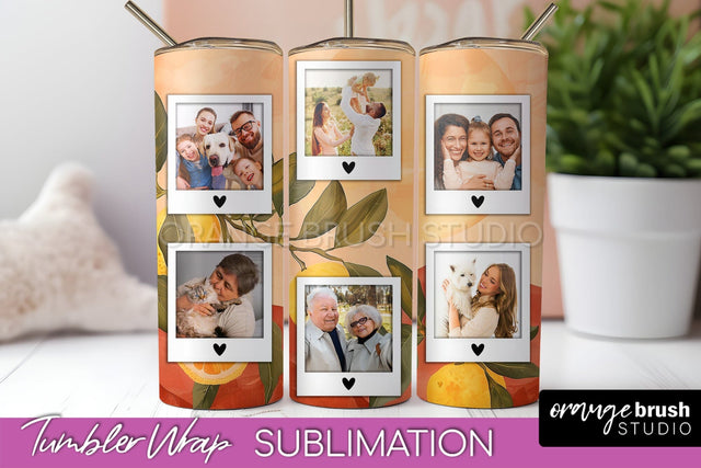 Photo Tumbler Wrap, Boho Family Frame Tumbler Sublimation Sublimation OrangeBrushStudio 