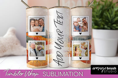 Photo Tumbler Wrap, Boho Family Frame Tumbler Sublimation Sublimation OrangeBrushStudio 