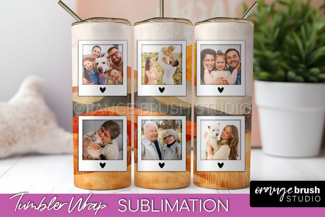 Photo Tumbler Wrap, Boho Family Frame Tumbler Sublimation Sublimation OrangeBrushStudio 