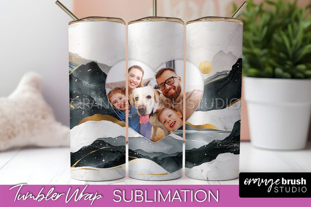 Photo Tumbler Wrap, Boho Family Frame Tumbler Sublimation Sublimation OrangeBrushStudio 