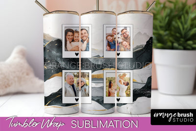 Photo Tumbler Wrap, Boho Family Frame Tumbler Sublimation Sublimation OrangeBrushStudio 