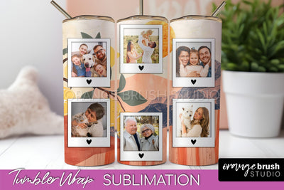 Photo Tumbler Wrap, Boho Family Frame Tumbler Sublimation Sublimation OrangeBrushStudio 