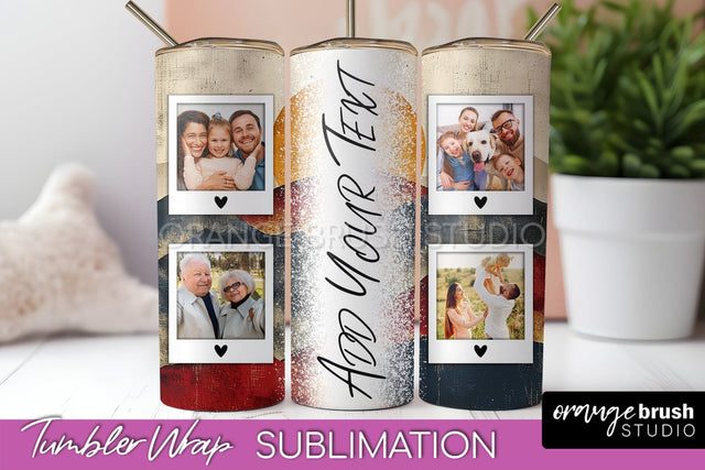 Photo Tumbler Wrap, Boho Family Frame Tumbler Sublimation Sublimation OrangeBrushStudio 