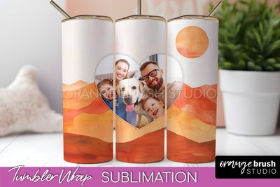 Photo Tumbler Wrap, Boho Family Frame Tumbler Sublimation Sublimation OrangeBrushStudio 