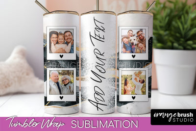Photo Tumbler Wrap, Boho Family Frame Tumbler Sublimation Sublimation OrangeBrushStudio 