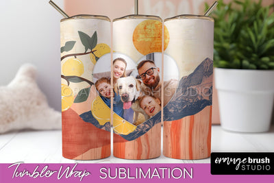 Photo Tumbler Wrap, Boho Family Frame Tumbler Sublimation Sublimation OrangeBrushStudio 