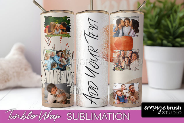 Photo Tumbler Wrap, Boho Family Frame Tumbler Sublimation Sublimation OrangeBrushStudio 