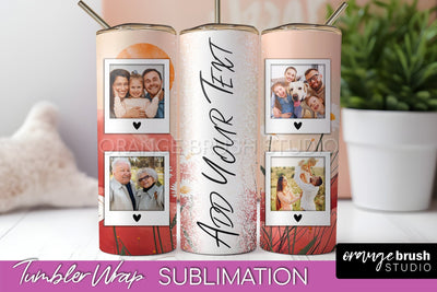 Photo Tumbler Wrap, Boho Family Frame Tumbler Sublimation Sublimation OrangeBrushStudio 