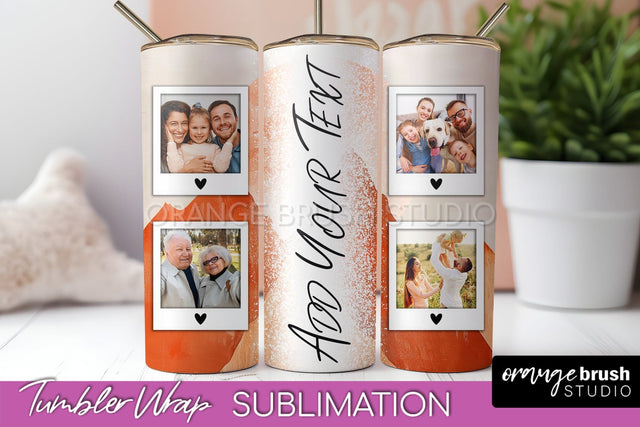 Photo Tumbler Wrap, Boho Family Frame Tumbler Sublimation Sublimation OrangeBrushStudio 